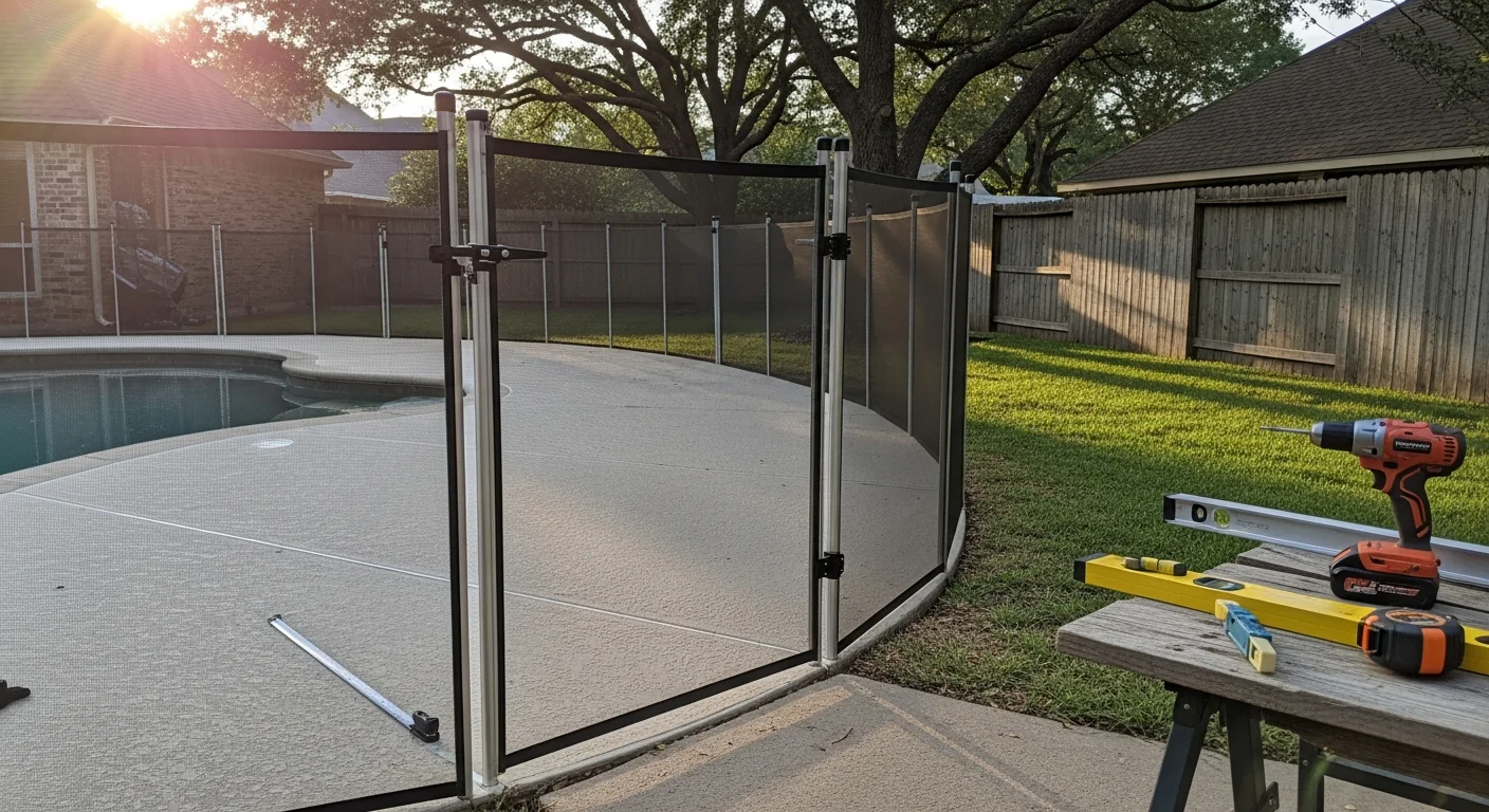 Pool safety fence installation by Lone Star Pool Fence in Houston